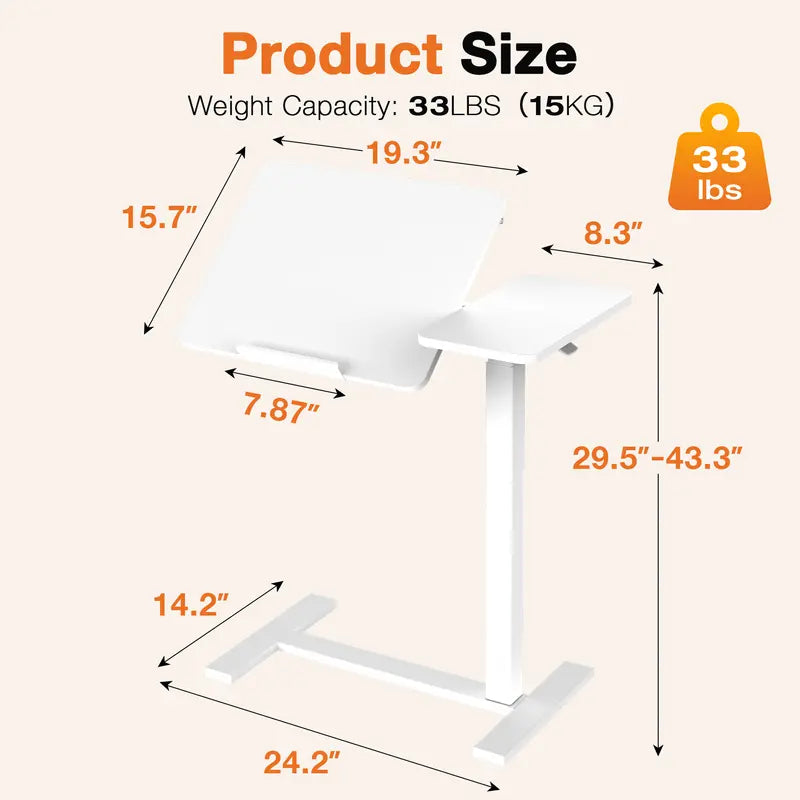 Mobile Vertical Rolling Laptop and Desktop Desk