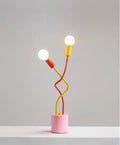 Lampe de table pousse excentrique et fantaisiste Memphis – Lampe de bureau décorative en métal "dopamine"